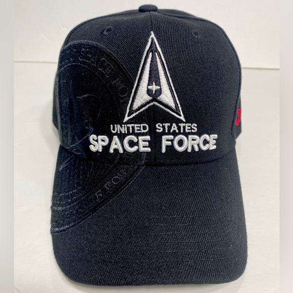 3D United States Space Force Hat Baseball Cap One Size Stretch Fit Black  USA - Picture 1 of 7